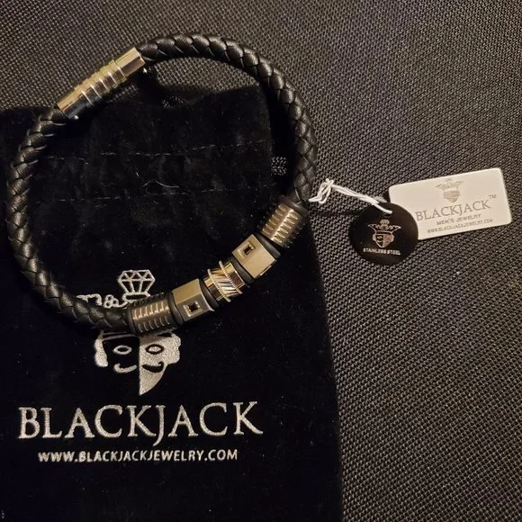 Blackjack Accessories Blackjack Braided Leather Stainless
